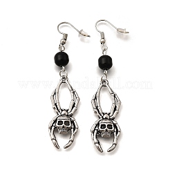 Серьги-подвески в виде черепа из сплава на Хэллоуин&nbsp;LS-EJEW-K316-01C-AS