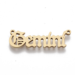 201 ステンレススチールリンクコネクター  レーザーカットリンク  星座  双子座  30x10x1.5mm  穴：1.2mm&nbsp;STAS-N091-38E-G