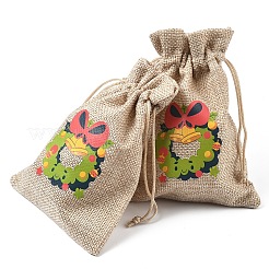 30 шт. 15 стильных рождественских чехла для хранения из джутовой ткани ABAG-YW0001-10