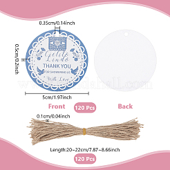 60 étiquette cadeau ronde en papier de remerciement&nbsp;DIY-WH0591-553