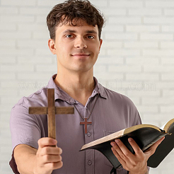 36 шт. подвеска в виде креста из дерева&nbsp;NJEW-DR00023