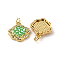 Подвески из латуни в форме ракушки с микропаве и кубическим цирконием&nbsp;KK-K356-12G