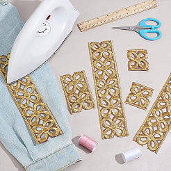 4.8 м гладить/пришивать полые кружевные ленты с вышивкой в этническом стиле и цветком из акрилового волокна OCOR-WH0070-101