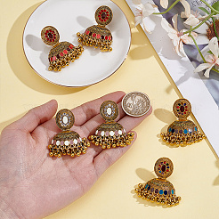 3ペア3色のベル合金シャンデリアピアス  アンティーク黄金  ミックスカラー  43x30mm  1pairs / color&nbsp;EJEW-AN0004-95