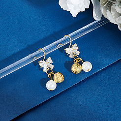 18 шт. латунные крючки для сережек из прозрачного кубического циркония&nbsp;EJEW-CA0001-03