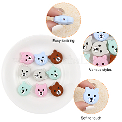 10шт 5 цвета силиконовые бусины SIL-CA0001-91