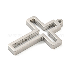 変色しない304ステンレススチールレーザーカットペンダント  コルスチャーム  ステンレス鋼色  32.5x22x2.8mm  穴：2mm&nbsp;STAS-U009-02A-P
