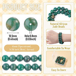 1 hebra de cuentas de jade africano natural&nbsp;G-TA0003-50A