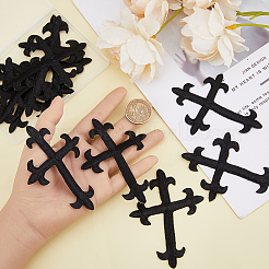 Крестик флери полиэстер вышивка утюгом на аппликации патч&nbsp;PATC-WH0005-44A