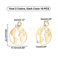 20 шт. подвески из нержавеющей стали 201 двух цветов STAS-UN0029-86