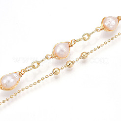 Латунь многожильных браслеты BJEW-N031-01G