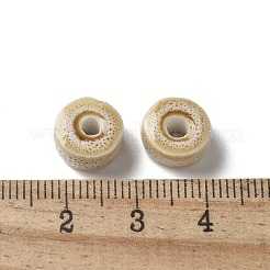 手作りの陶器ビーズ  フラットラウンド  小麦  9.5~10x6mm  穴：3mm&nbsp;PORC-L080-C25