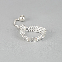 925 цепочка из круглых бусин из стерлингового серебра с регулируемыми пальцами для женщин FS-WGBA7E8-01