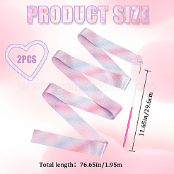 Поликоттоновые танцевальные ленты с палочкой AJEW-WH0347-35