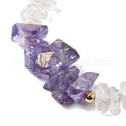 Браслеты из натуральных кварцевых бусин и гальванизированных бусин из натурального кварца для женщин&nbsp;BJEW-JB12279