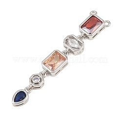 Gros pendentifs en laiton avec zircone cubique de micro pave&nbsp;KK-K418-03B-P