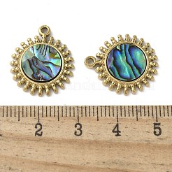 Подвески из нержавеющей стали 304 с покрытием из натуральной раковины морского ушка/белой раковины&nbsp;STAS-U037-02G-02