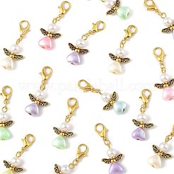 32 шт. ангел искусственный жемчуг акрил с подвесными украшениями из сплава HJEW-FS00040-02