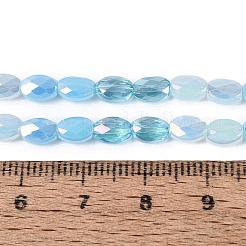 Stränge aus galvanisierter Jade-Imitation und undurchsichtigen sowie transparenten Glasperlen&nbsp;EGLA-Q135-4x6MM-01A