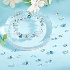 210шт 14 цвета гальванические прозрачные стеклянные бусины&nbsp;EGLA-PH0001-50