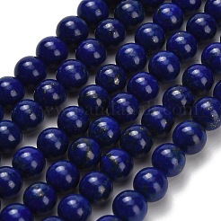 Нитки бусины из натурального ляписа-лазури G-H329-C01-6mm