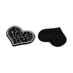 Herzförmiger Strass mit Stoffflicken&nbsp;PATC-T002-02B