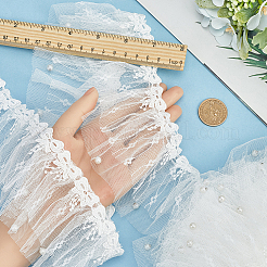 5 ярд полиэстеровой плиссированной цветочной кружевной отделки OCOR-GF0003-89B