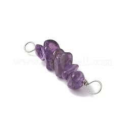 10 Stück 5 Stile Sternbild Naturgold Rutilquarz & Amethyst & goldener Glanz Obsidian & Erdbeerquarz & Lapislazuli Kupferdraht umwickelt Chip Perlen Verbinder Charms&nbsp;PALLOY-JF02905-03