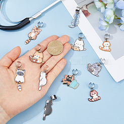 15 pendentif décoratif en forme de chat en alliage émaillé en forme de stéthoscope&nbsp;HJEW-DC00156