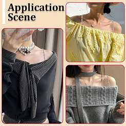 Нескользящие бретельки для бюстгальтера из сплава со стразами и крючками&nbsp;FIND-WH20043-010P