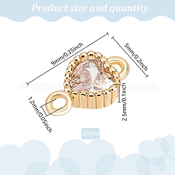 20 шт. звенья из латуни с прозрачным кубическим цирконием&nbsp;KK-GO0001-93