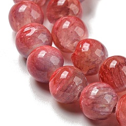 Окрашенные природные белый нефрит бисер пряди G-F764-01D