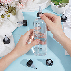 プラスチック製の先端キャップ  接着剤アプリケーター ボトル ねじ込み蓋  コーン  ブラック  2.4x4.15cm  内径：1.85のCM&nbsp;KY-GF0001-73B-02