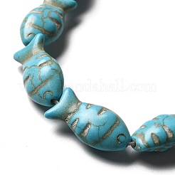 Brins de perles synthétiques teintes en turquoise&nbsp;LS-G-E594-18