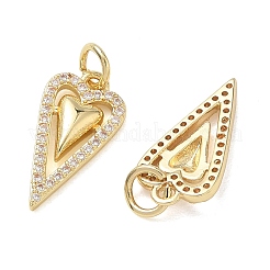 Pendenti in zirconi cubici trasparenti in micro pavè di ottone&nbsp;KK-T085-16E-G