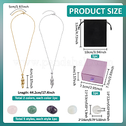 2 collana con ciondolo in macramè in acciaio inossidabile 304&nbsp;NJEW-PH0001-59