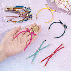 12шт 12 цвета витой нейлоновый шнур слайдер для изготовления браслета&nbsp;MAK-UN0001-55