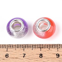 Прозрачные европейские бусины-рондель из смолы&nbsp;RESI-N044-02