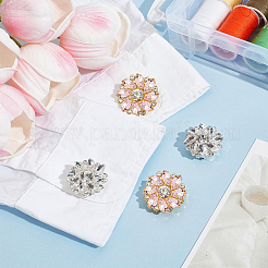 4 Stück 2 Stile Legierung Strass Knöpfe&nbsp;BUTT-NB0001-79A