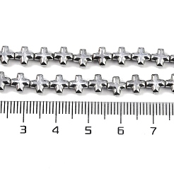 Гальванические нити из синтетических немагнитных гематитовых бусин&nbsp;G-K375-E03-01