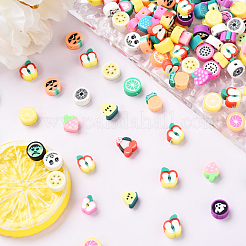 100шт 5 стиля ручной работы бусины из полимерной глины&nbsp;CLAY-YW0002-14