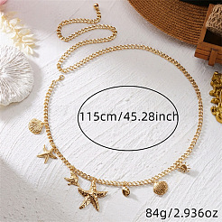 Ceinture solaire en alliage en forme d'étoile de mer ou de coquillage pour bikini sexy&nbsp;WG290A5-01
