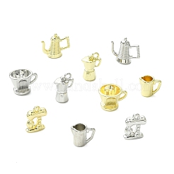 20本10スタイルアロイペンダント  モカポット/カップ/コーヒーマシンチャーム  プラチナ  10~20.5x10~17x4.5~11mm  穴：1.4~5x1.4~4mm  2個/スタイル&nbsp;FIND-CJ0005-54