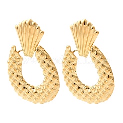 Овальные серьги-гвоздики из нержавеющей стали 304&nbsp;EJEW-K268-40G