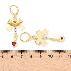 Серьги-гвоздики из латуни с микропаве из кубического циркония&nbsp;EJEW-H182-02G