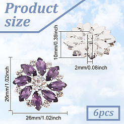 6 шт. латунные пуговицы с 1 отверстиями на ножке BUTT-FG0001-15F