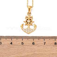 Ожерелья с подвеской в виде якоря из нержавеющей стали 304 с кристаллами и стразами&nbsp;LS-NJEW-Z057-01B-G