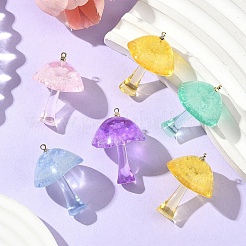 10 шт. двухцветные светящиеся подвески-грибы из эпоксидной смолы&nbsp;RESI-YW0004-19