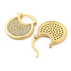 Толстые серьги-кольца из латуни с микропаве и прозрачными циркониями EJEW-Q785-01G