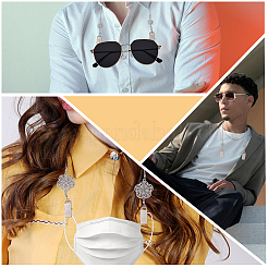 合金と鉄のナプキンチェーンクリップ6個。  真鍮ツイストチェーン付き  プラチナ  6mm  505~510個/スタイル&nbsp;AJEW-GO00039